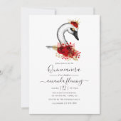 水彩フローラスワンキンセニェラ 招待状 (正面)