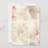 水彩フローラスワングリッタードリップベビーシャワー 招待状 (裏面)