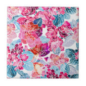 水彩フローラセラミックタイル タイル (正面)