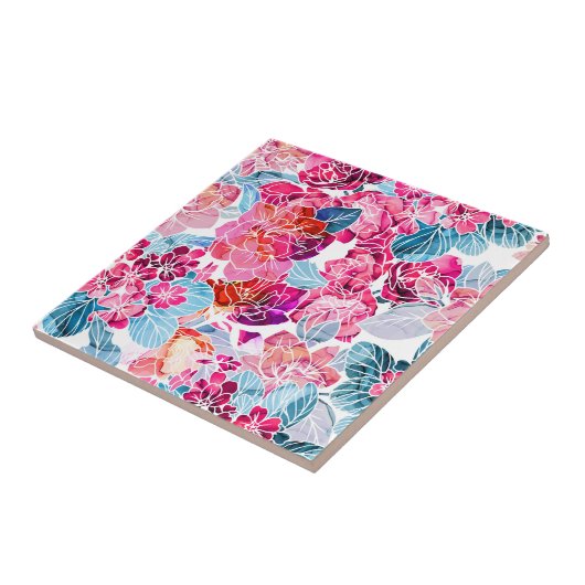 水彩フローラセラミックタイル タイル (側面)