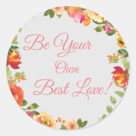 水彩フローラセルフステッカー ラウンドシール