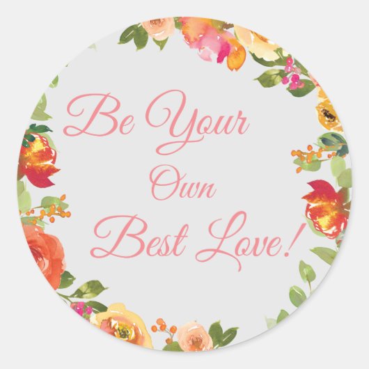 水彩フローラセルフステッカー ラウンドシール (正面)