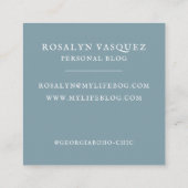 水彩フローラタイプライター |ブロガー作家 スクエア名刺 (裏面)