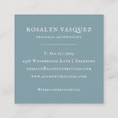 水彩フローラタイプライター |会計士 スクエア名刺 (裏面)