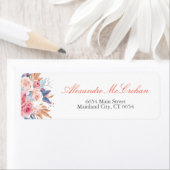 水彩フローラタイポグラフィ差出人住所ラベル ラベル (インサイチュ)