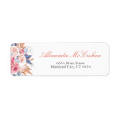 水彩フローラタイポグラフィ差出人住所ラベル ラベル (正面)