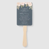 水彩フローラダスティグレー結婚式 プログラム ハンドファン (正面)