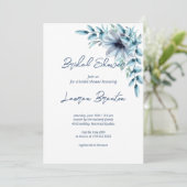 水彩フローラダスティブルーブライダルシャワー 招待状 (スタンド正面)