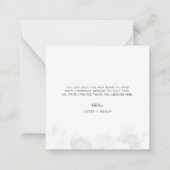 水彩フローラダスティブルー結婚ズありがとう ノートカード (裏面)