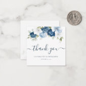水彩フローラダスティブルー結婚ズありがとう ノートカード (正面/裏面インサイチュ)