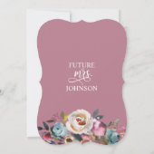 水彩フローラダスティモーブバラブライダルシャワー 招待状 (裏面)