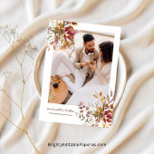 水彩フローラダリアフォトテラコッタ秋 セーブザデート