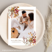 水彩フローラダリアフォトテラコッタ秋 セーブザデート