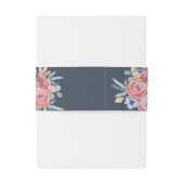 水彩フローラダークブルー結婚ズ 招待状ベリーバンド (裏面例)