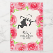 水彩フローラダービーブライダルシャワーウィッズミニ ワインラベル (シングルラベル)