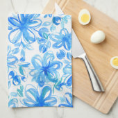 水彩フローラチンツキュート柄 キッチンタオル (四つ折り)