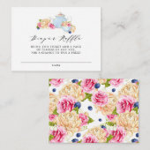 水彩フローラティーパーティーおむつラッフルカード エンクロージャーカード (正面/裏面)