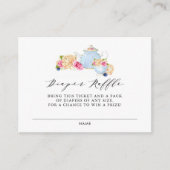 水彩フローラティーパーティーおむつラッフルカード エンクロージャーカード (正面)