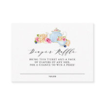 水彩フローラティーパーティーおむつラッフルカード