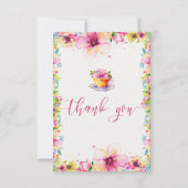 水彩フローラティーパーティーサンキューカード サンキューカード (裏面)