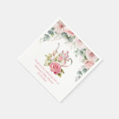 水彩フローラティーパーティー女の子の赤ちゃんシャワー スタンダードカクテルナプキン