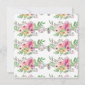 水彩フローラティーポットバースデーパーティーの招待 招待状 (裏面)