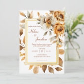 水彩フローラテラコッタエレガントな結婚式 招待状 (スタンド正面)