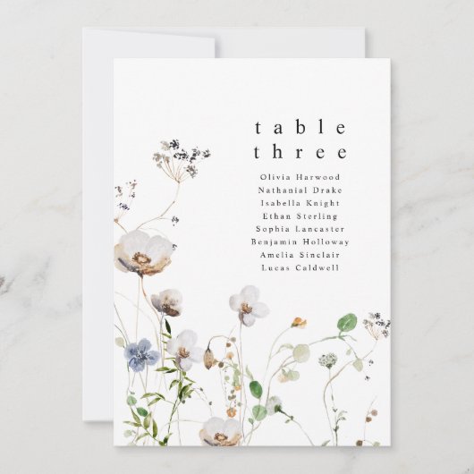 水彩フローラテーブルカード 招待状 (正面)
