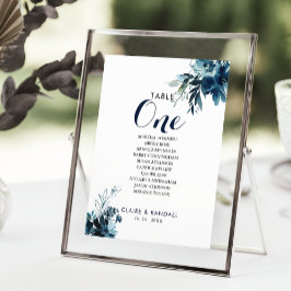 水彩フローラテーブル番号1シーティンググラフ 招待状
