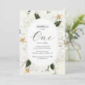 水彩フローラデイジー1st誕生日パーティー 招待状 (スタンド正面)