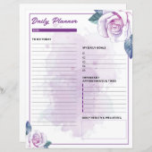 水彩フローラデイリープランナーテンプラット (正面/裏面)