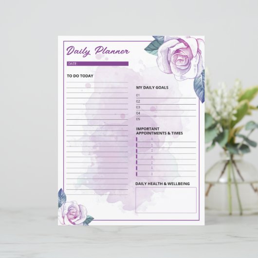 水彩フローラデイリープランナーテンプラット (スタンド正面)