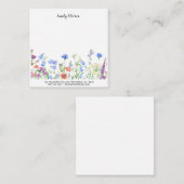 水彩フローラデザイン名前をカスタムするとアドレス ノートカード (正面/裏面)