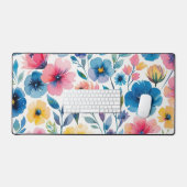 水彩フローラデスクマット デスクマット (キーボード&マウス)