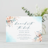 水彩フローラデスティネーションブランチブライダルシャワー 招待状 (スタンド正面)