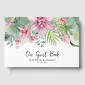 水彩フローラトロピカル結婚ズ ゲストブック (正面)