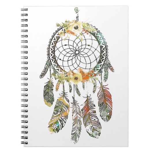 水彩フローラドリームキャッチャー ノートブック (正面)