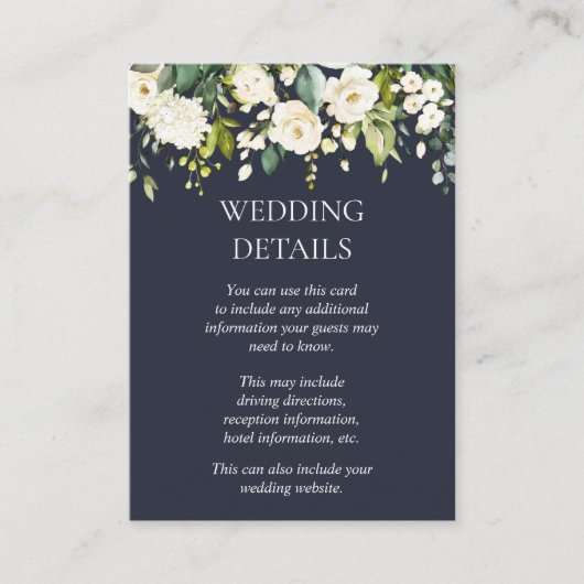 水彩フローラドロップの結婚詳細 エンクロージャーカード (正面)