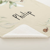 水彩フローラドロップシャーパベビーカー少年ブランケット シェルパブランケット (3/4)