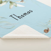 水彩フローラドロップ、男の赤ちゃんベビーカー シェルパブランケット (3/4)