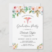 水彩フローラナース大学院フォト卒業 招待状 (正面)