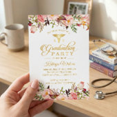 水彩フローラナース大学院写真卒業 招待状