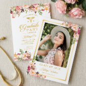 水彩フローラナース大学院写真卒業 招待状