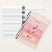 水彩フローラノート – イニシャルJ ノートブック (内側)