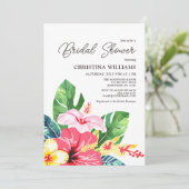水彩フローラハイビスカストロピカルブライダルシャワー 招待状 (スタンド正面)