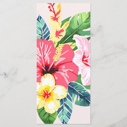 水彩フローラハイビスカストロピカル赤面結婚ズ メニュー (裏面)