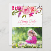 水彩フローラハッピーイースターフォトカード シーズンカード (正面)