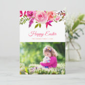 水彩フローラハッピーイースターフォトカード シーズンカード (スタンド正面)