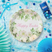 水彩フローラハッピーイースタープレート ペーパープレート (パーティー)