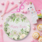 水彩フローラハッピーイースタープレート ペーパープレート (パーティー)
